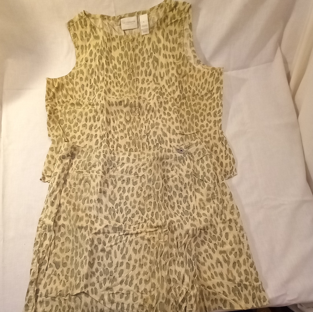 Liz Claiborne Liz wear Jeans Vtg 70's Skort Set